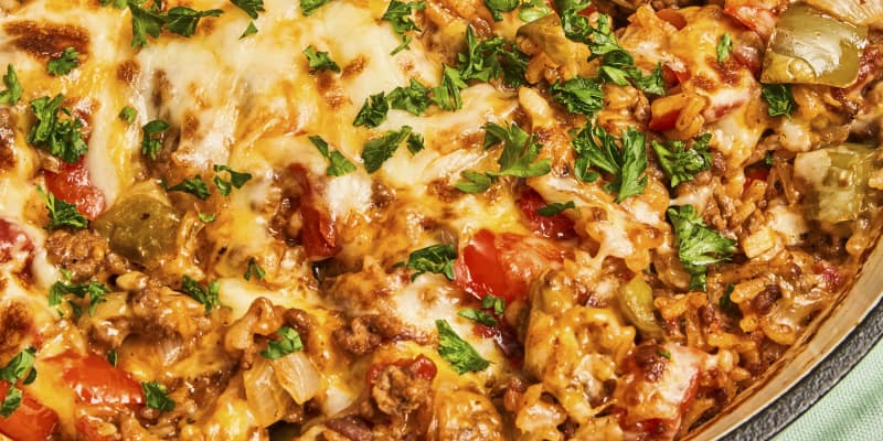 Stuffed Pepper Casserole Recipe Easy Weeknight Dinner The Kitchn